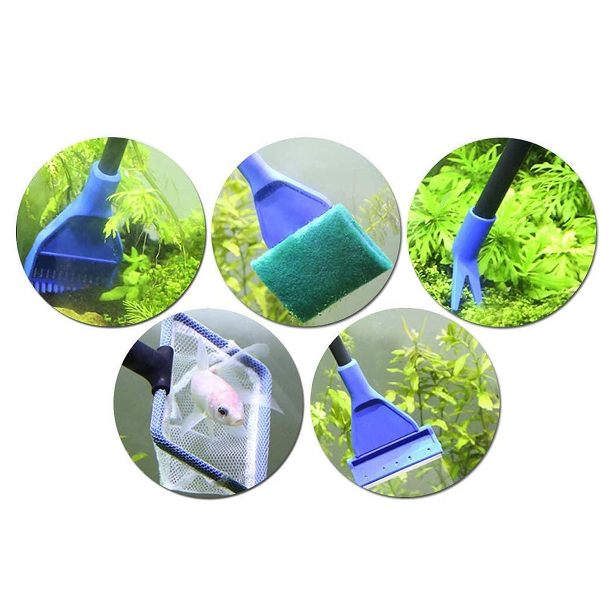 Aquarium Cleaning Tool Set with 5 in 1 Brush Q939273