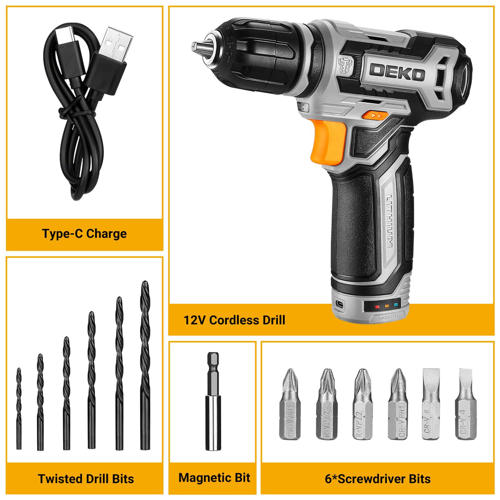 12V Cordless Drill Set with 3/8-inch Keyless Chuck M27839