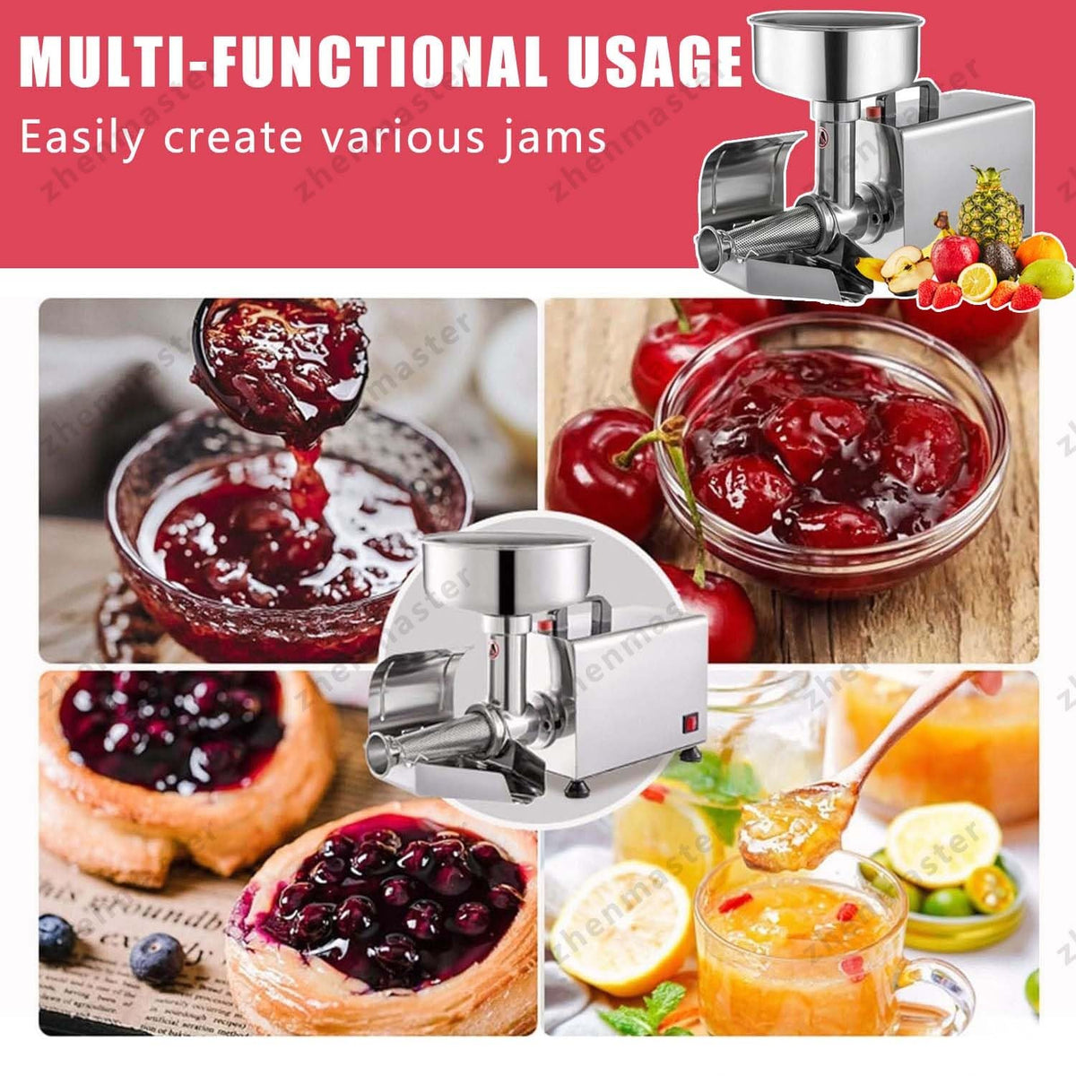 450W Stainless Steel Electric Tomato Strainer V557210