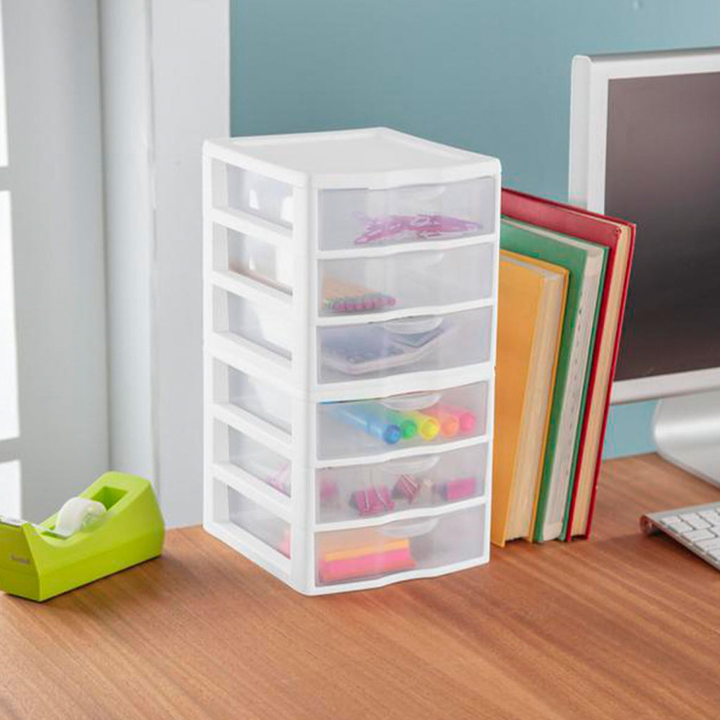 White Plastic 3 Drawer Desktop Storage Unit J2637