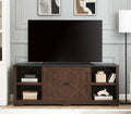 Espresso and Black TV Media Stand with Open Shelves and Closed Cabinets N398