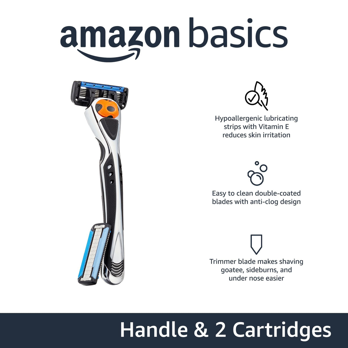 5-Blade Razor with Beard Trimmer and 2 Cartridges I689403