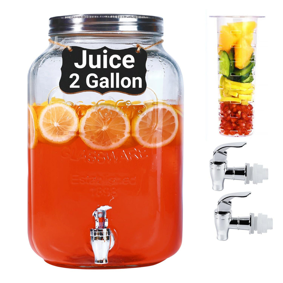 2 Gallon Drink Dispenser with Spigot and Fruit Infuser S971