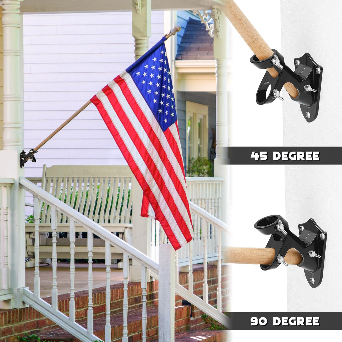 4 Pcs Black Flag Pole Holder M300