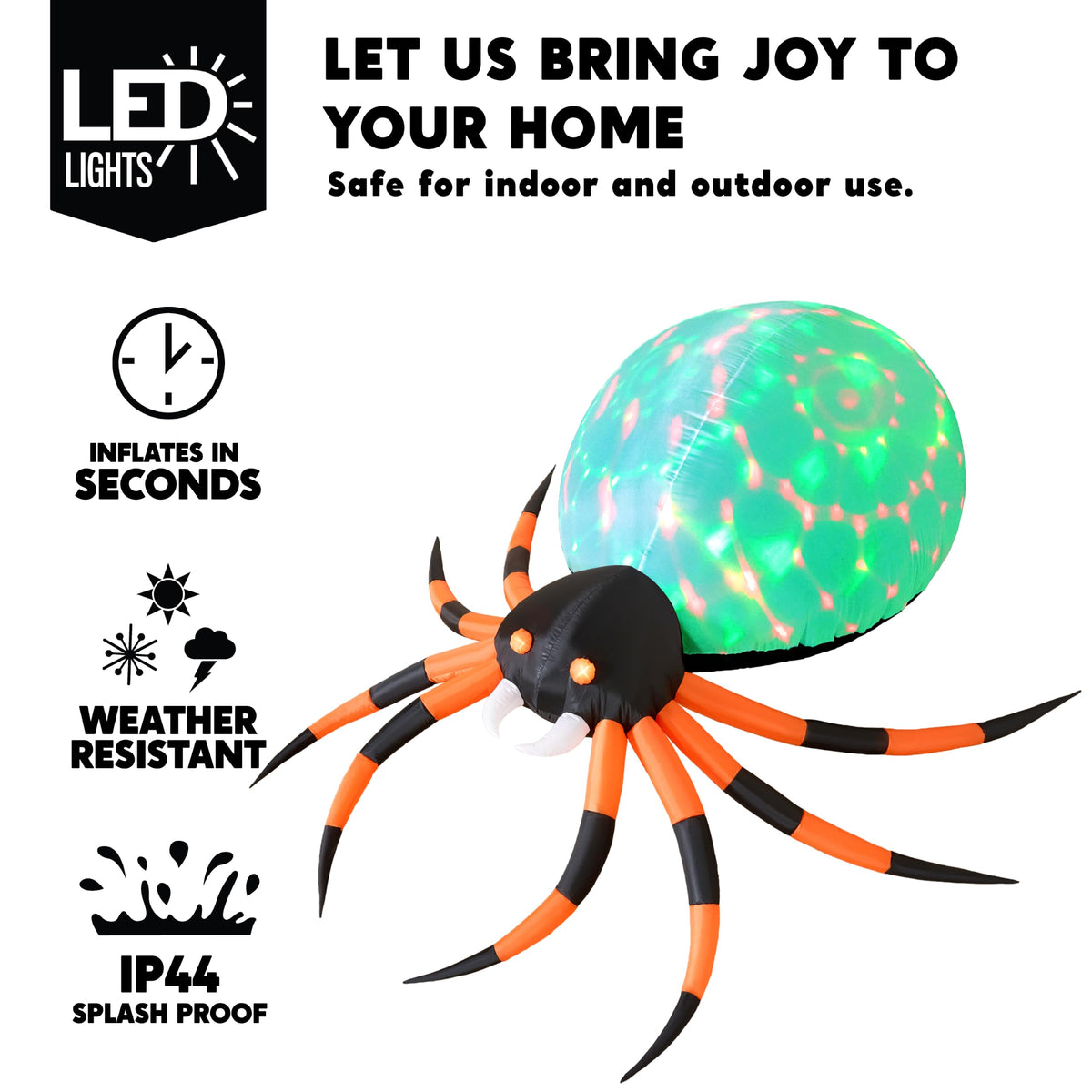 8 FT Inflatable Giant Spider Outdoor Decoration S44978