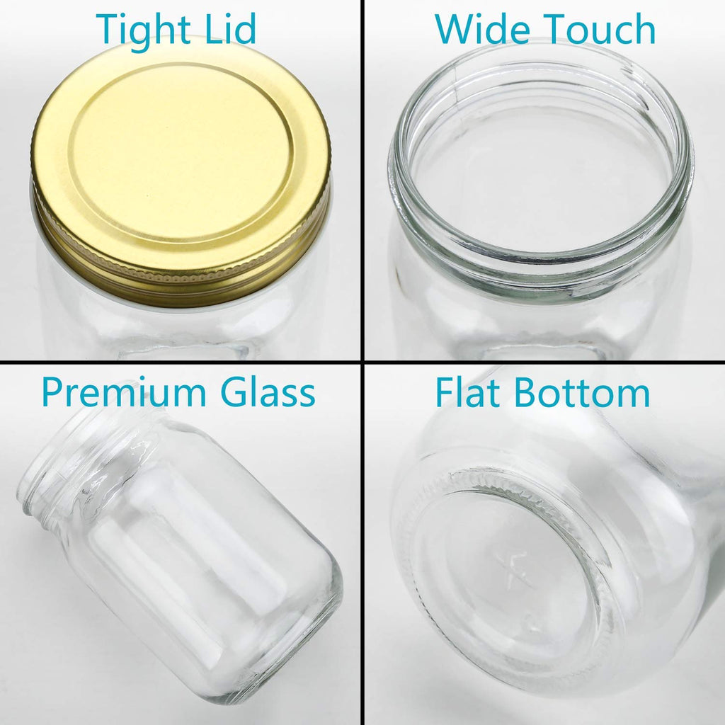 12 oz Glass Jars With Lids, Set Of 20 K34862