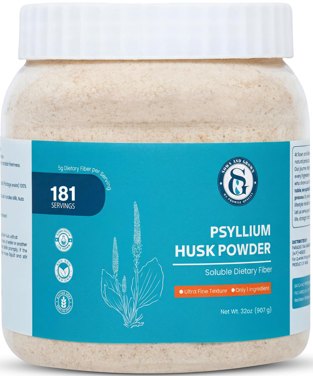 Psyllium Husk Powder 32oz Finely Ground R534389