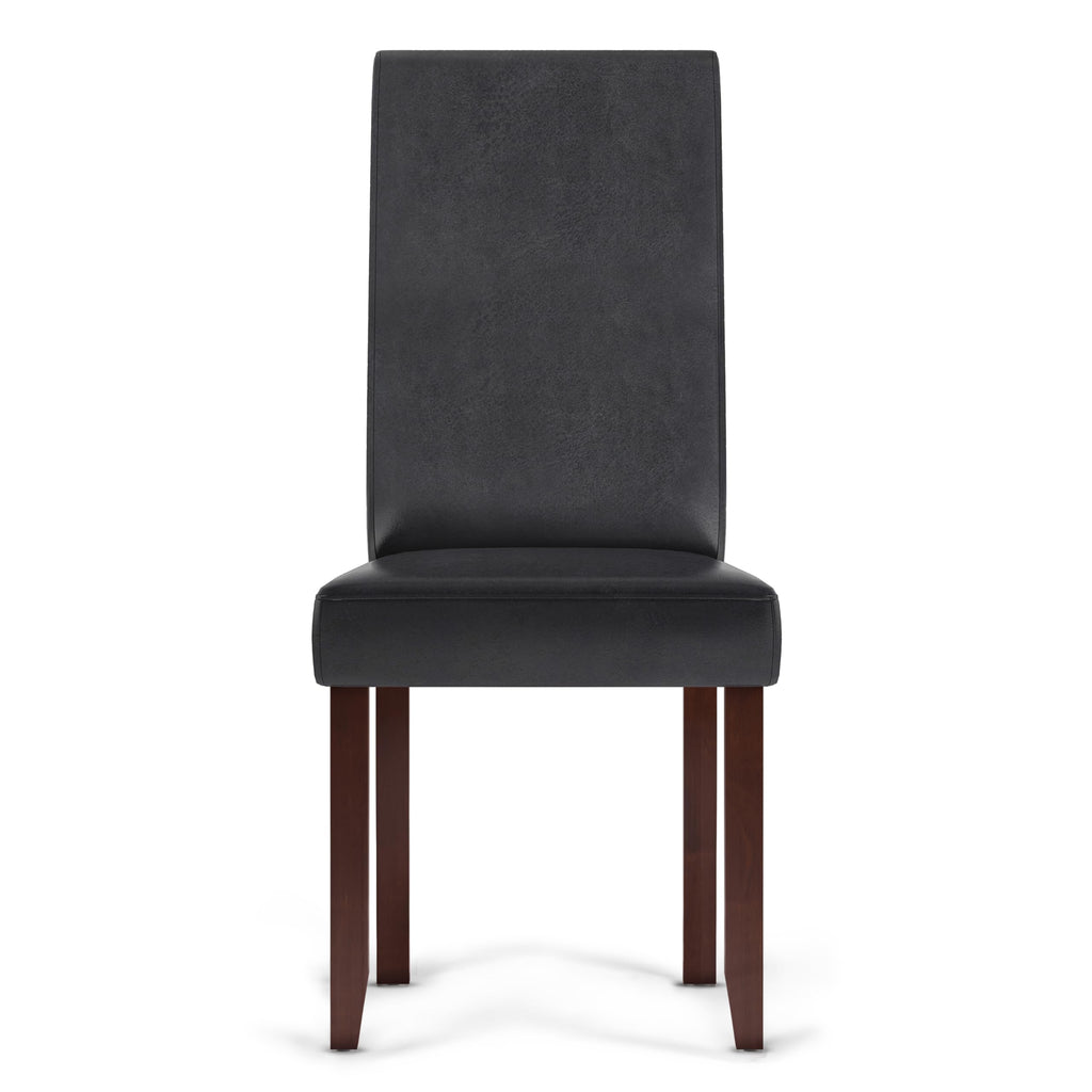 Vegan Leather Parsons Dining Chairs Black Set of 2 U6272