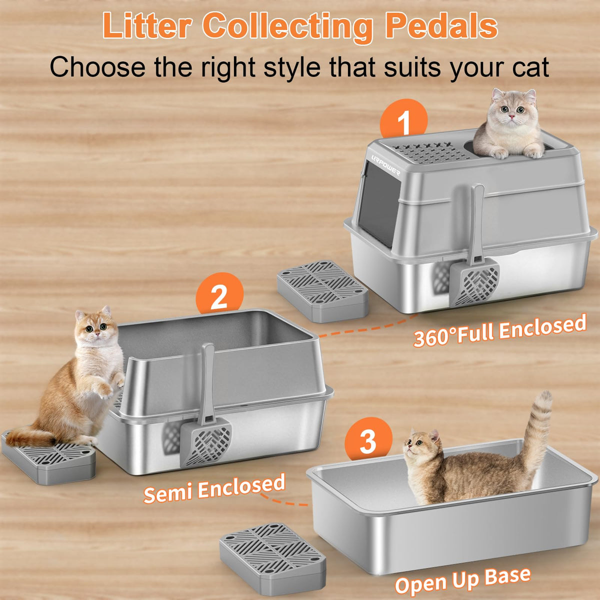 Extra Large Stainless Steel Litter Box with Lid G530