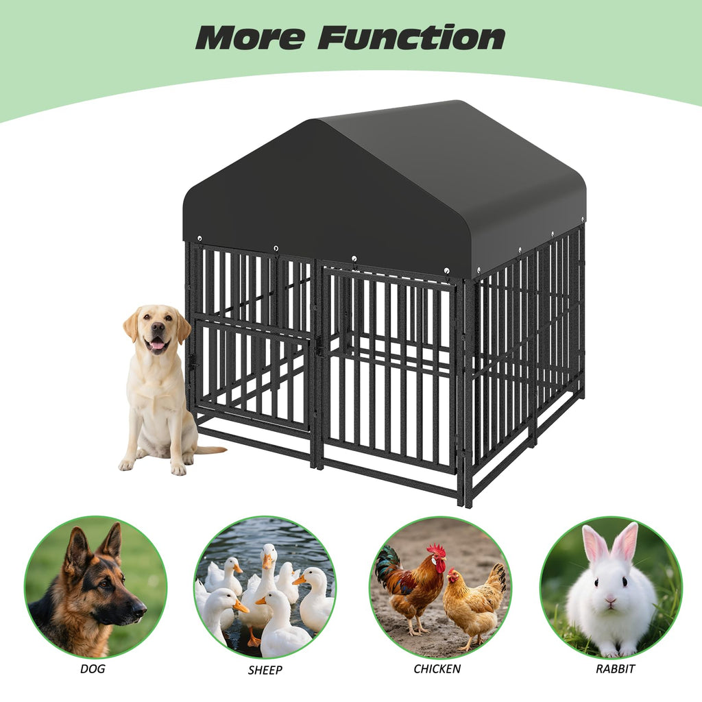 Small Dog Kennel Outdoor Heavy Duty Welded Wire Steel Pet Enclosure L604
