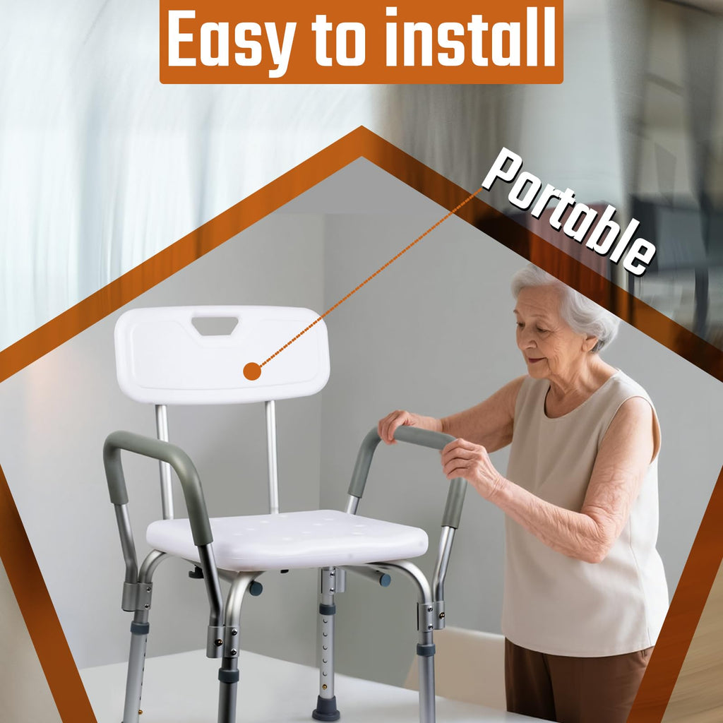 Heavy Duty Shower Chair with Back and Arms Q365641