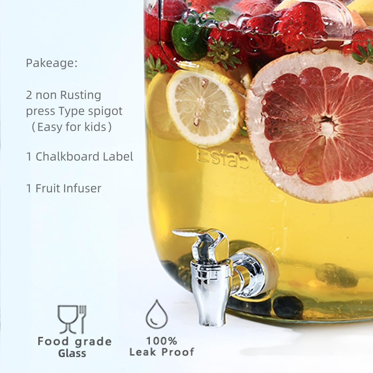 2 Gallon Drink Dispenser with Spigot and Fruit Infuser S971