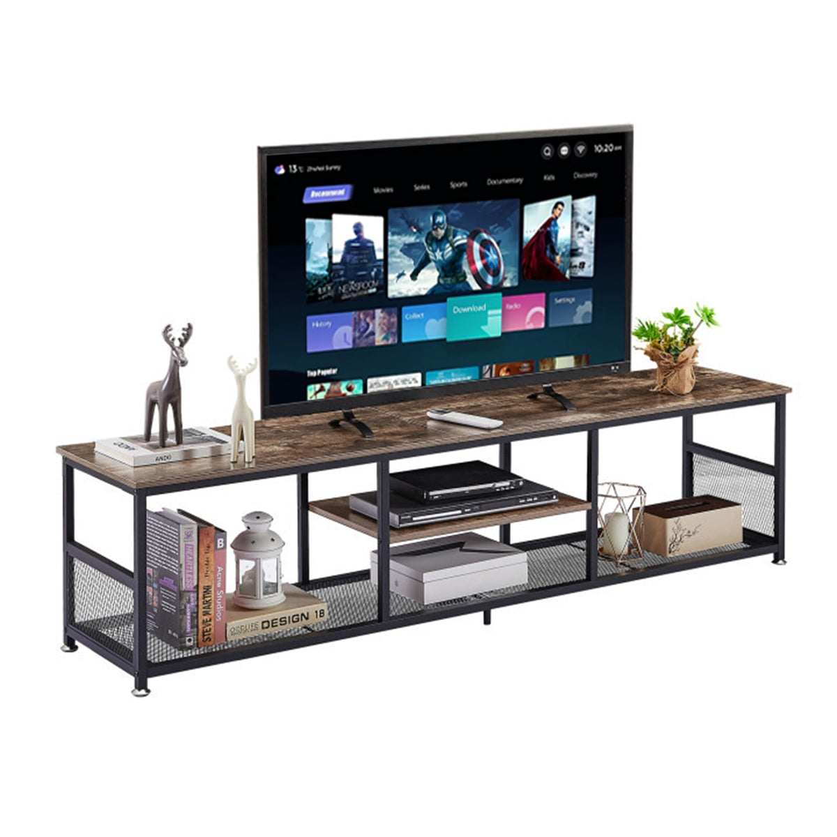 Brown 3 Tier TV Stand up to 80 Inch B3828