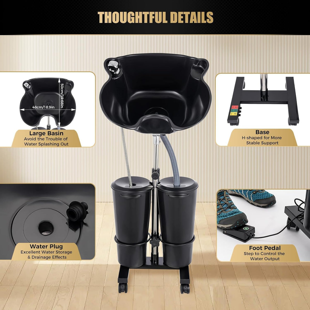 Portable Salon Shampoo Bowl with Electric Pump O17380