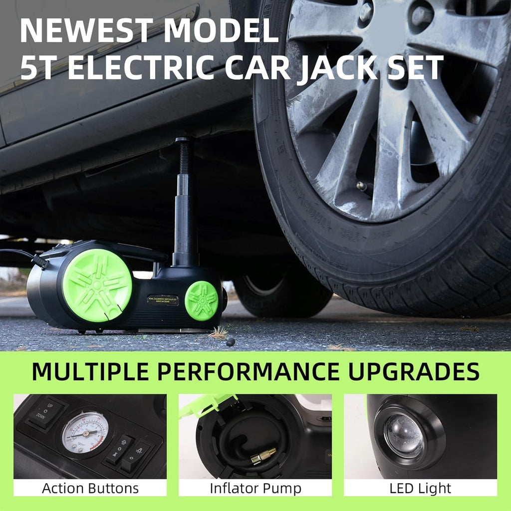 5 Ton Electric Car Jack 12V Portable Tire Changing Kit B83420