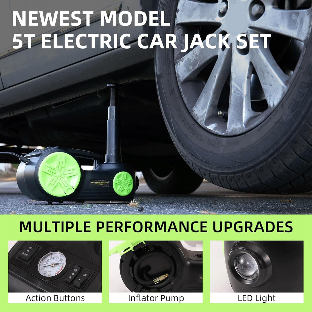 5 Ton Electric Car Jack 12V Portable Tire Changing Kit B83420