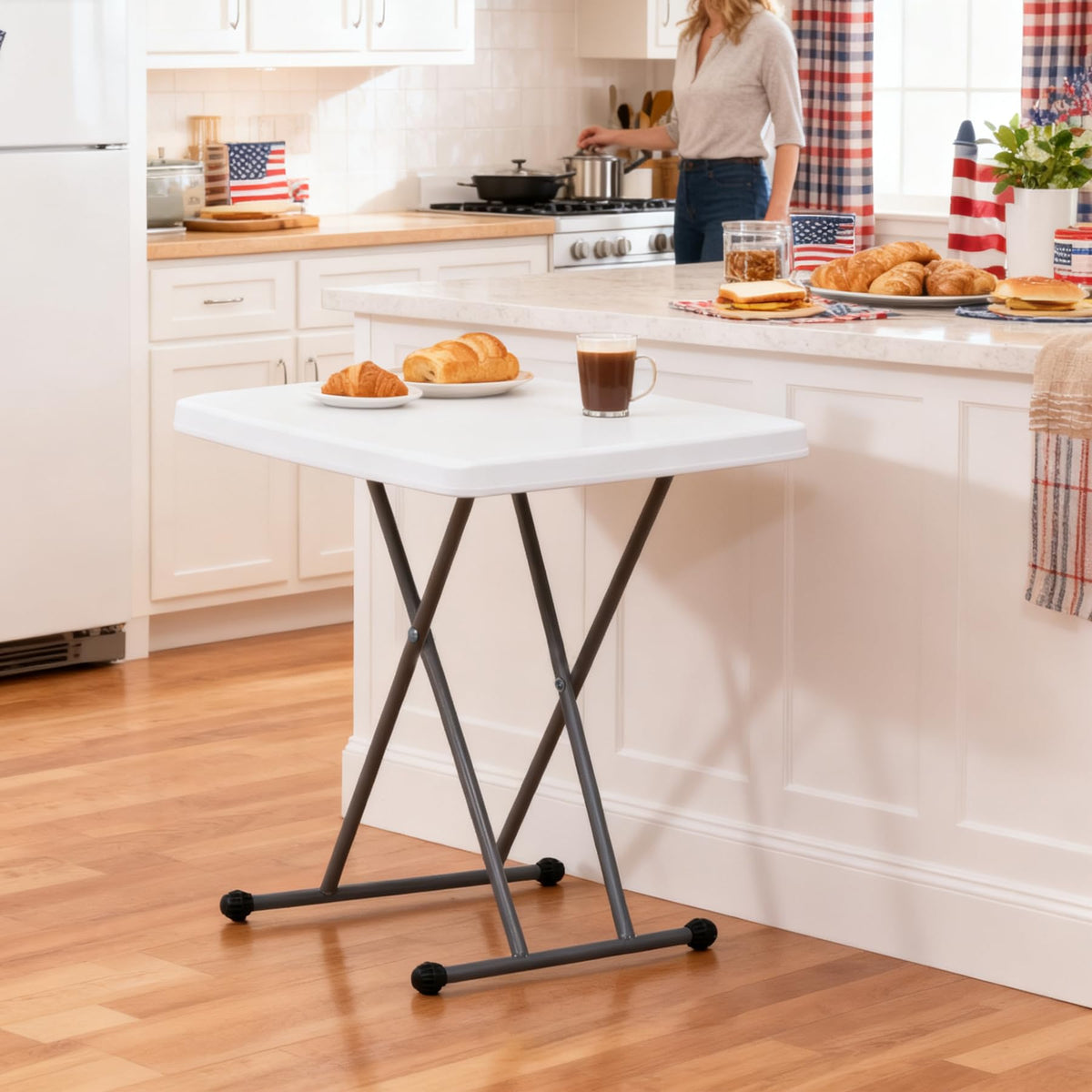 3 ft Adjustable Folding Plastic Table Y751152