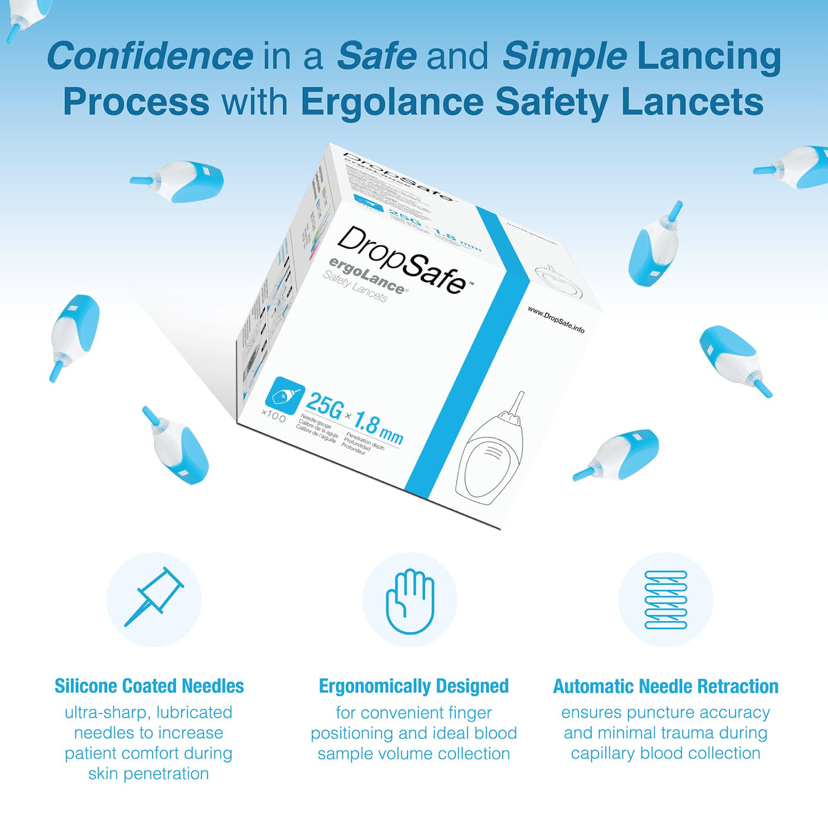 Diabetes Care Bundle: Safety Lancet 25G & Pen Needles 32G, 100ct Each E649598