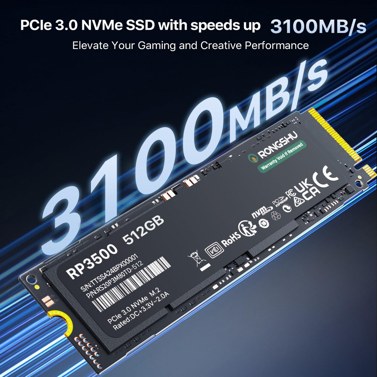 512GB NVMe M.2 PCIe Gen 3×4 Internal SSD D487