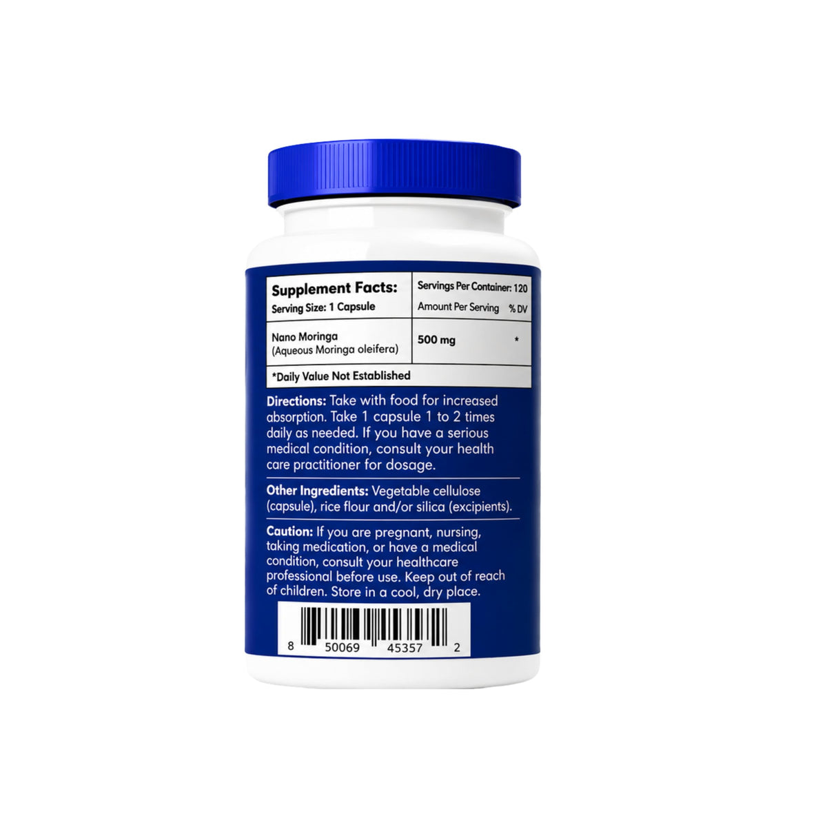 Moringa Capsules 500 mg 120 Count F12051