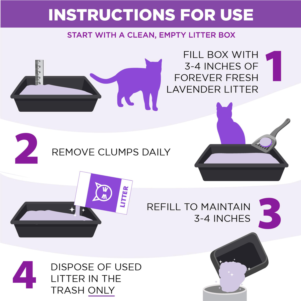 Lavender Clumping Cat Litter with Essential Oils 18lb G9388