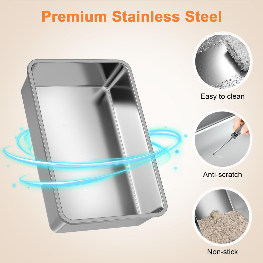 Extra Large Stainless Steel Litter Box with Lid G530