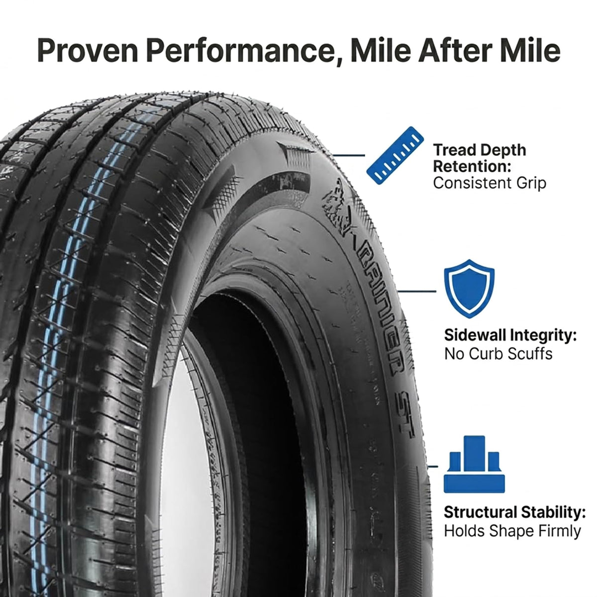 2-Pack ST205/75R15 Deep Tread Radial Trailer Tire Y106