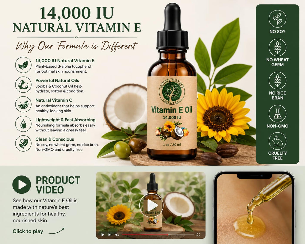 Vitamin E Oil with Jojoba & Coconut Oils + Vitamin C, 1 oz (2-Pack) U577867