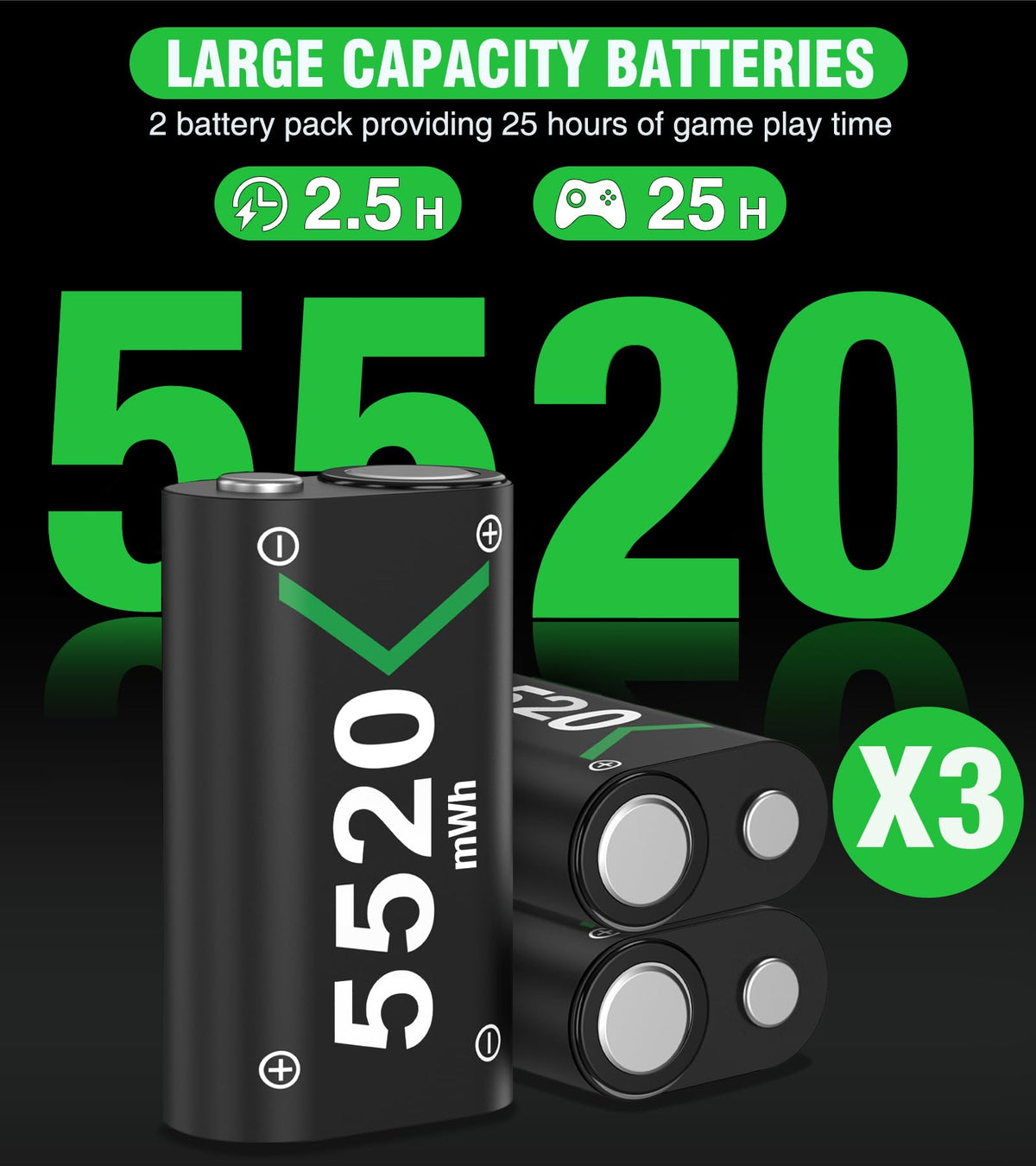 Rechargeable Battery Pack for Xbox Controller H999