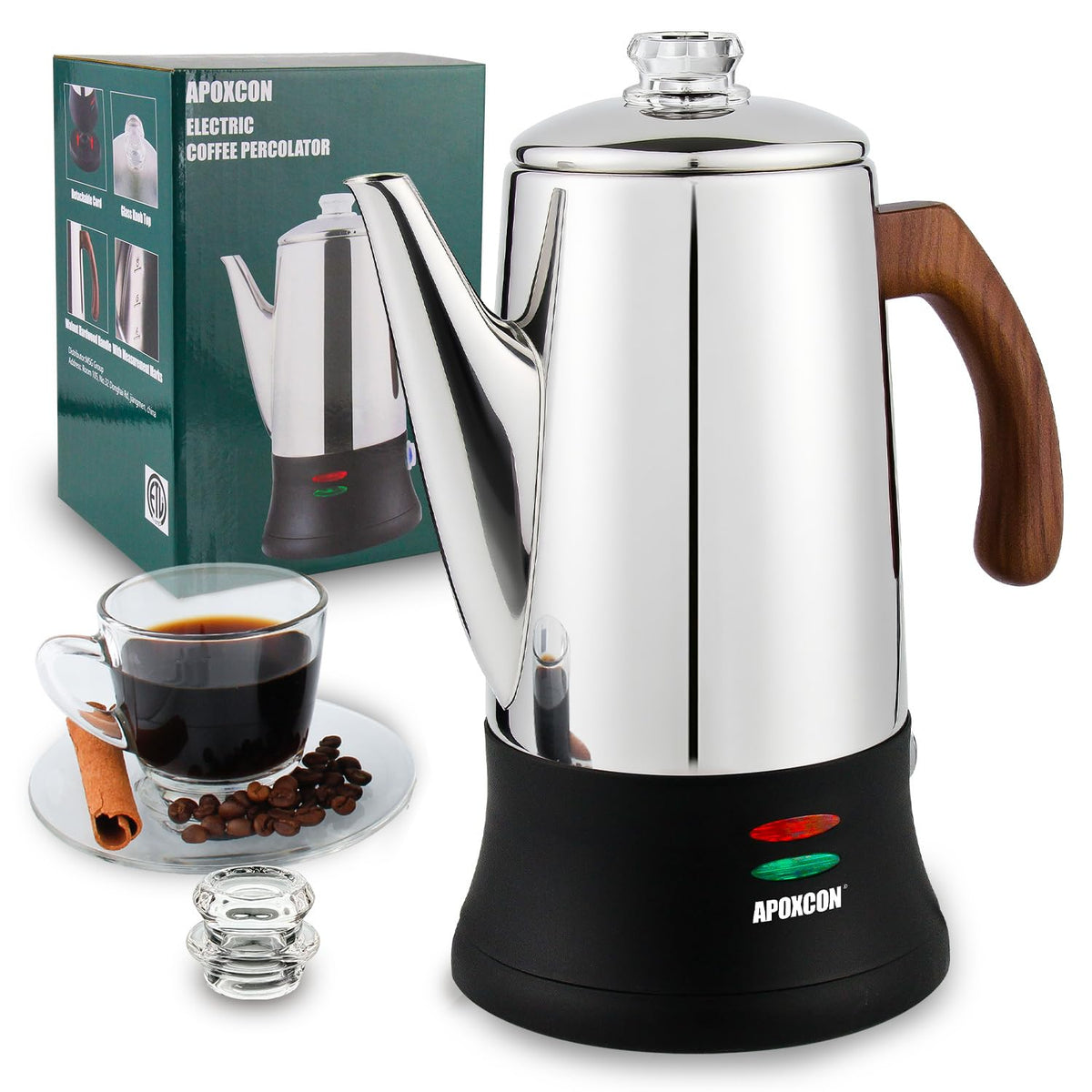 Electric Stainless Steel Coffee Percolator 8 Cup U129701