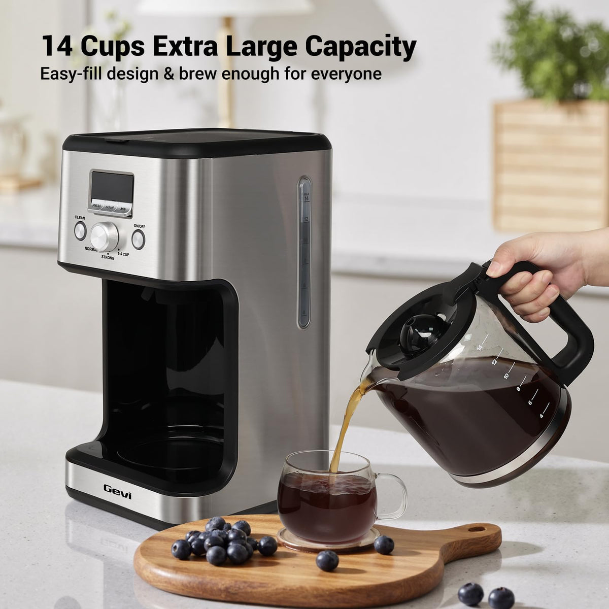 14 Cup Programmable Drip Coffee Maker with Glass Carafe U770