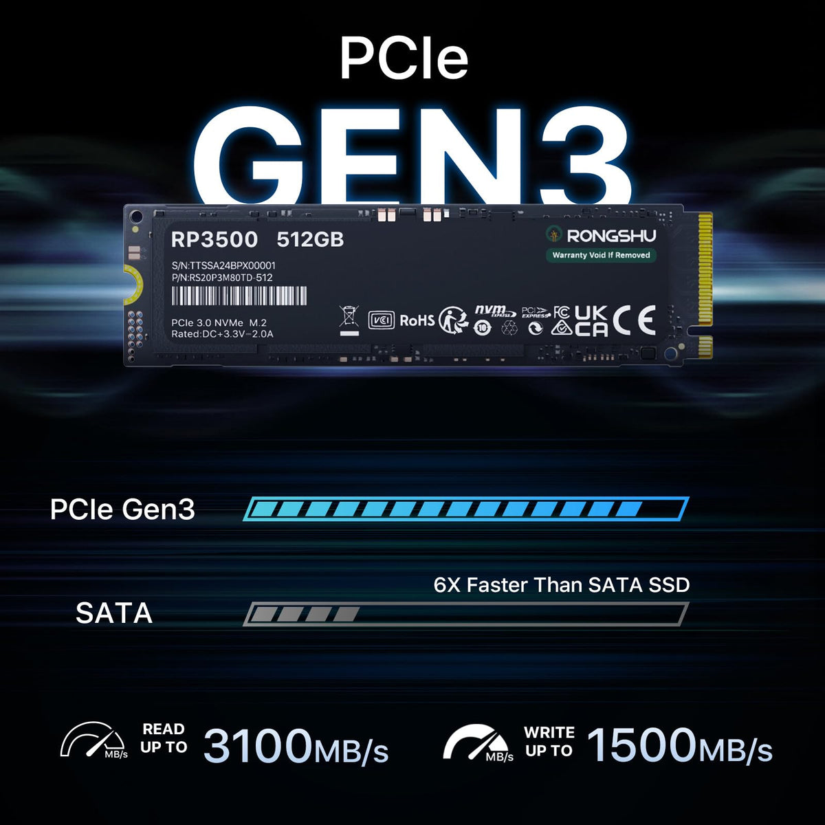 512GB NVMe M.2 PCIe Gen 3×4 Internal SSD D487