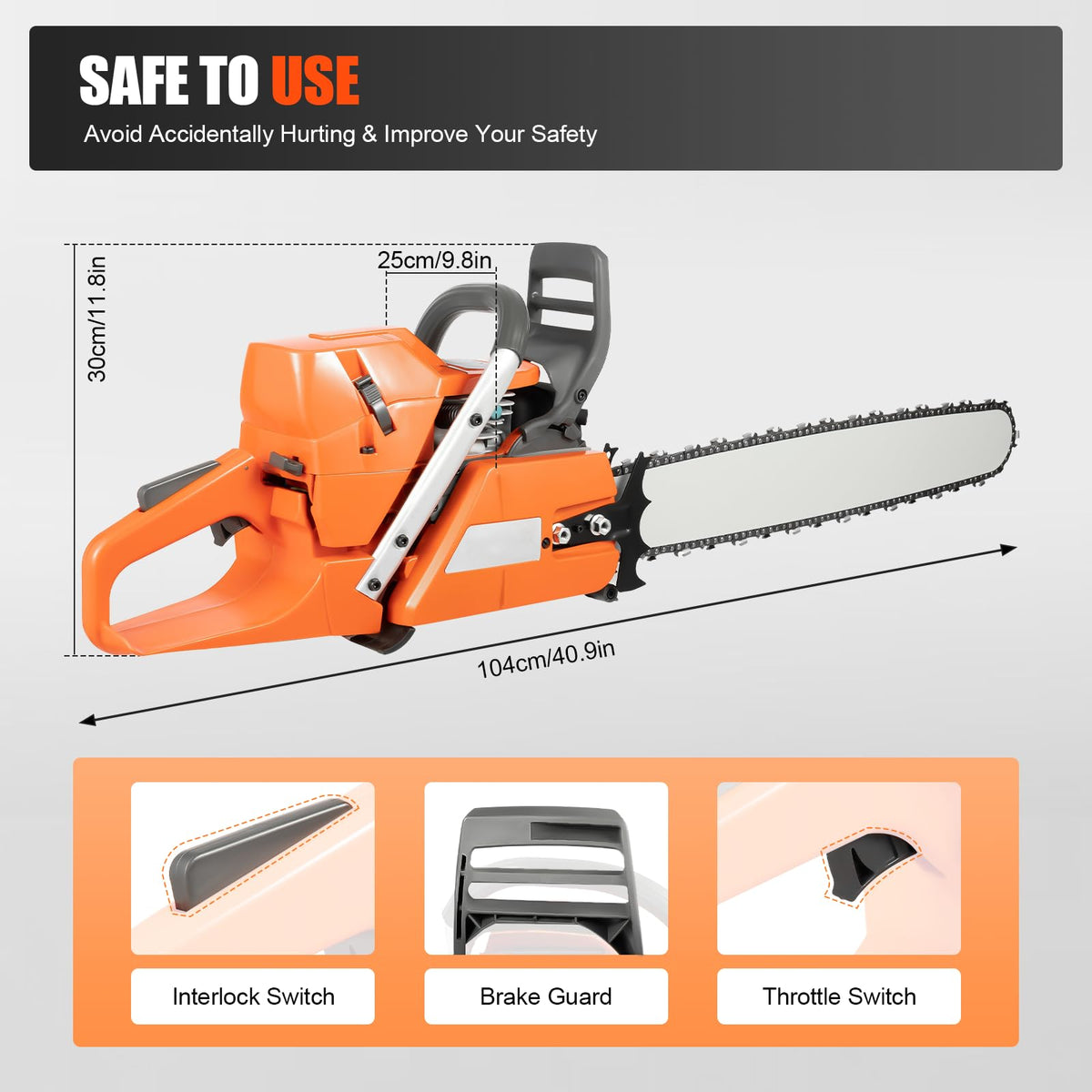 24 Inch 72cc 2-Cycle Gas Chainsaw Y48319