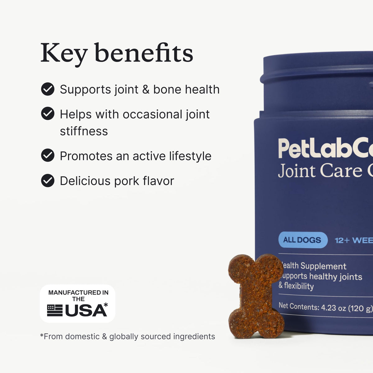 Joint Care Chews for Dogs, 30 Soft Chews, Pork B211