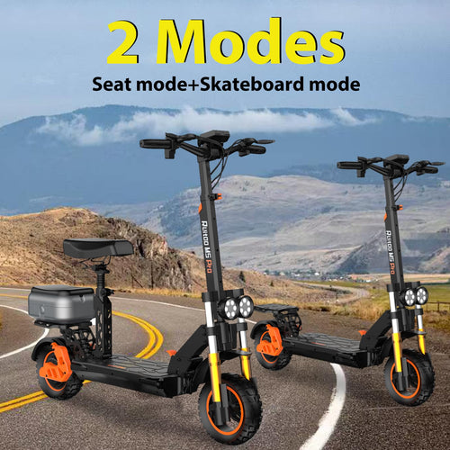 1600 W 50 Miles 40 MPH 10" Off Road Tire Folding E-Scooter 48V 27AH Battery with Detachable Seat E307