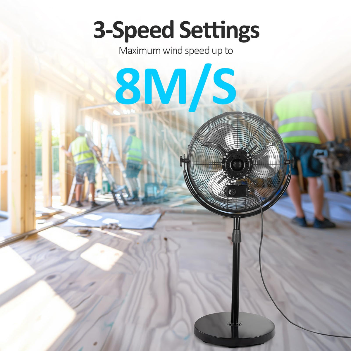 20 Inch Heavy Duty High Velocity Metal Stand Pedestal Fan I16749