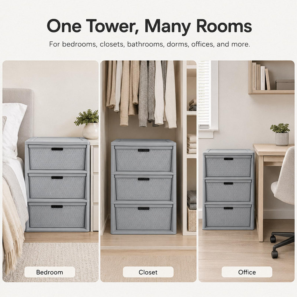 3 Drawer Plastic Storage Organizer F904030