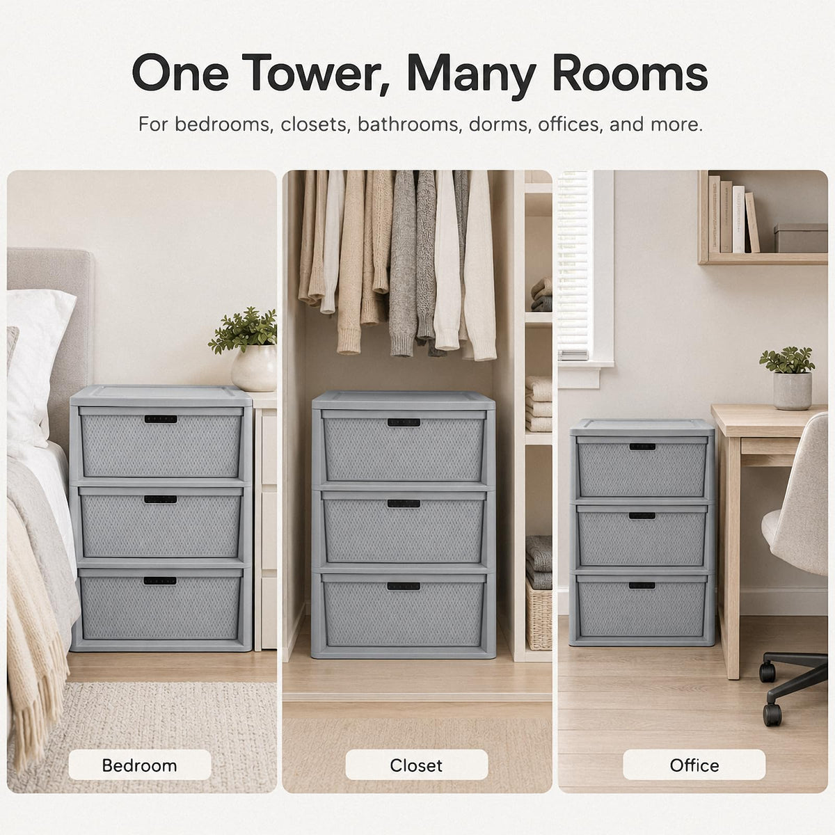 3 Drawer Plastic Storage Organizer F904030