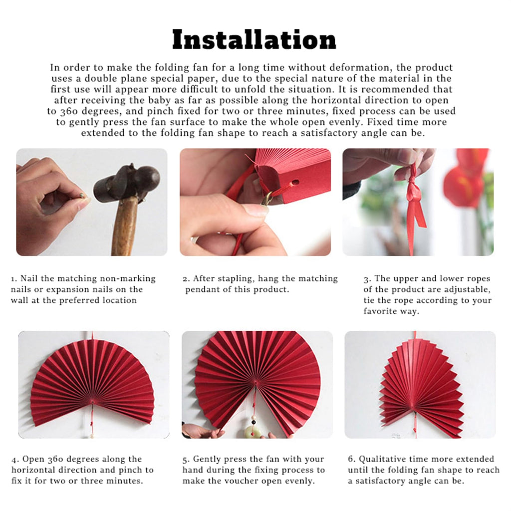 Handmade Hanging Folding Paper Fan Green 32'' G961301