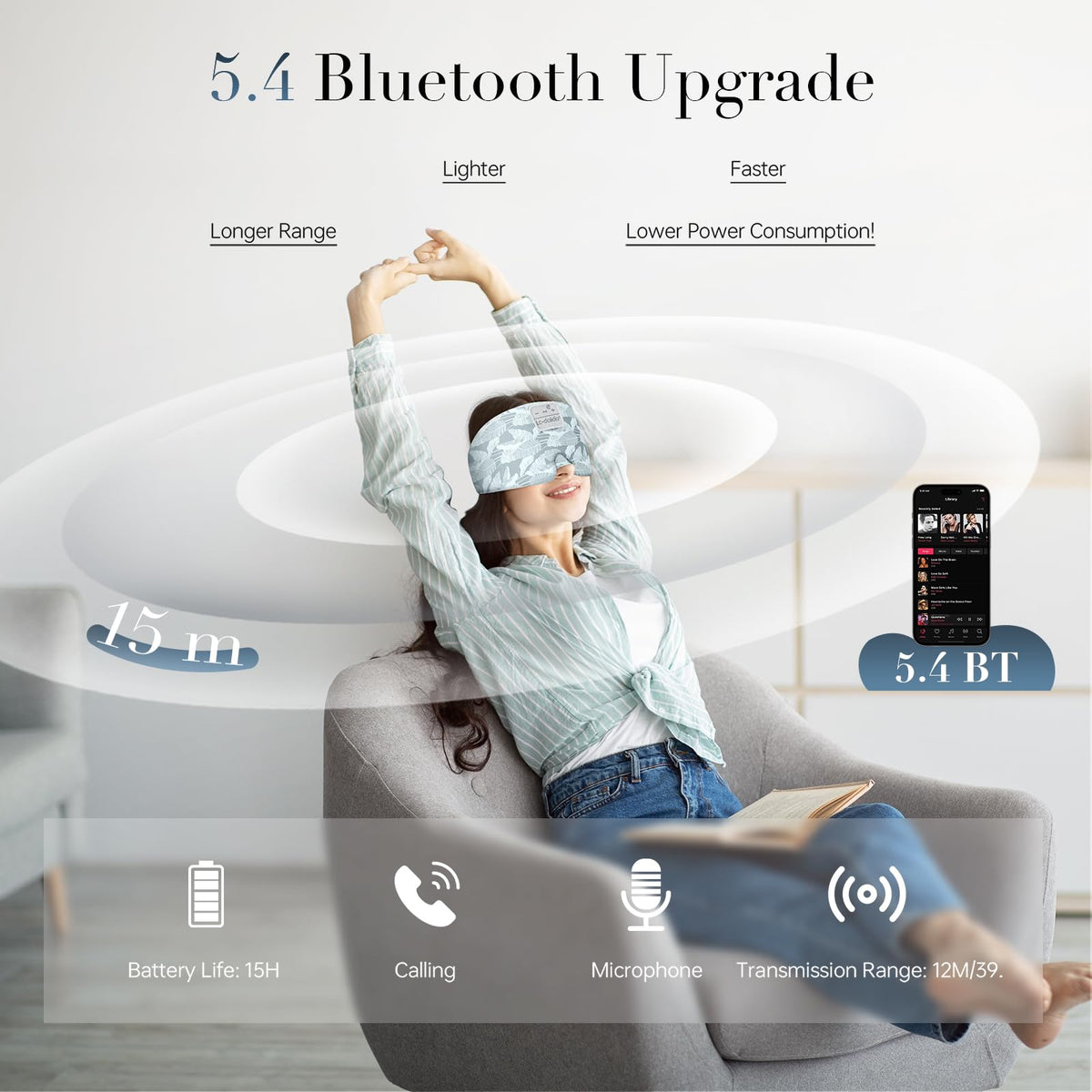 Bluetooth Sleep Mask with Headphones K17696