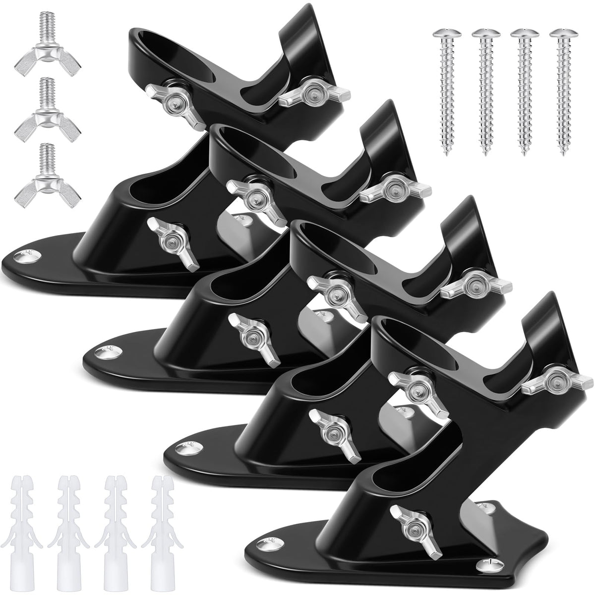 4 Pcs Black Flag Pole Holder M300