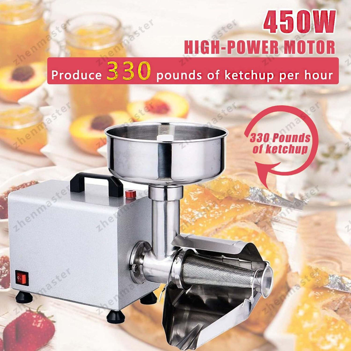 450W Stainless Steel Electric Tomato Strainer V557210