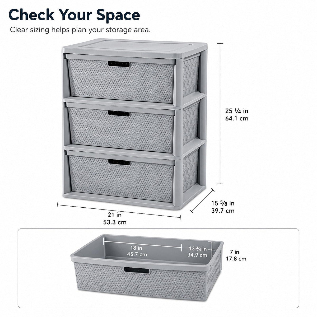 3 Drawer Plastic Storage Organizer F904030