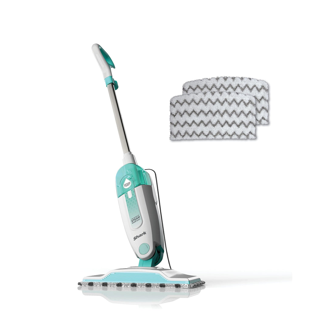 White Steam Mop with 2 Dirt Grip Pads U8157