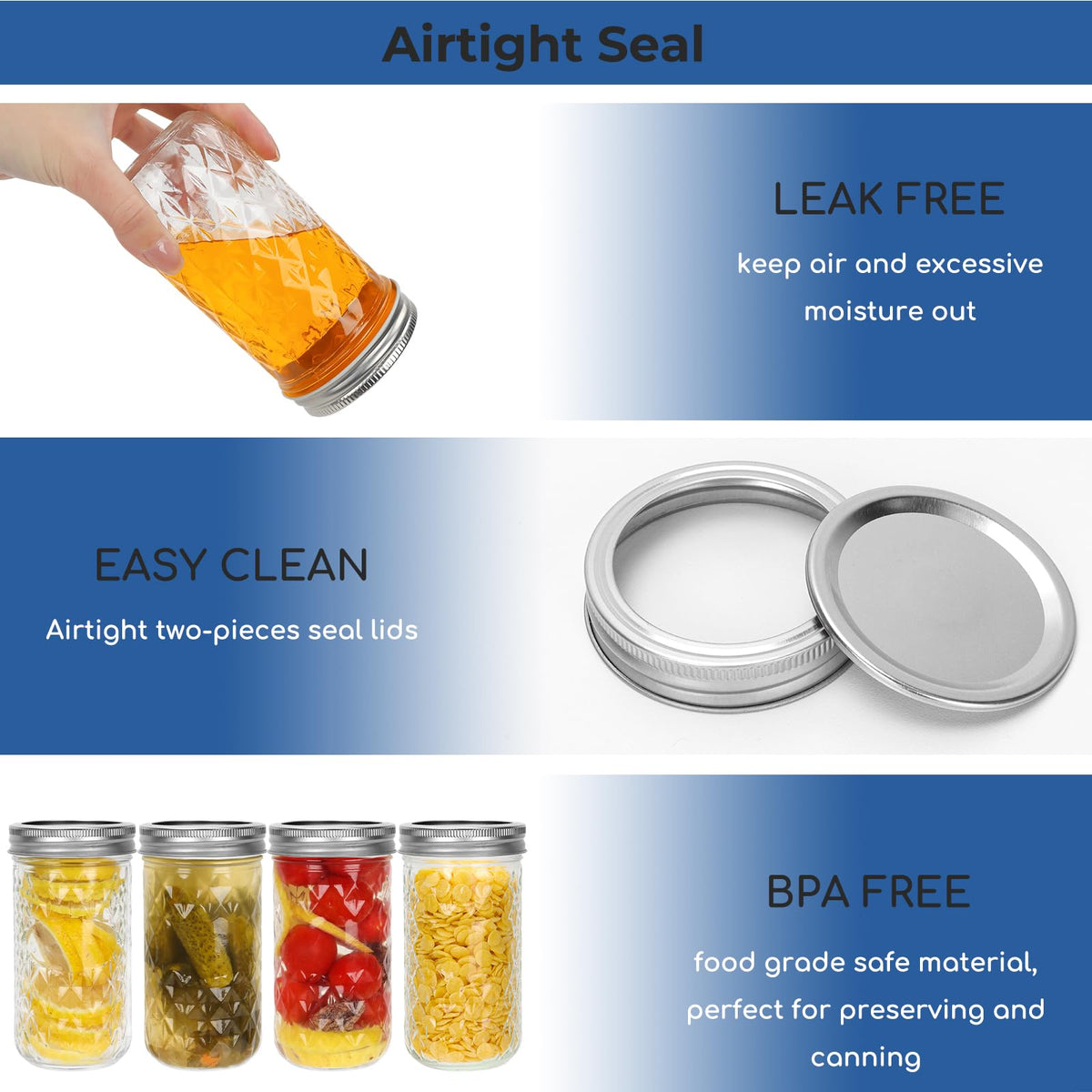 12 oz Regular Mouth Glass Mason Jar 15 Pack N643535