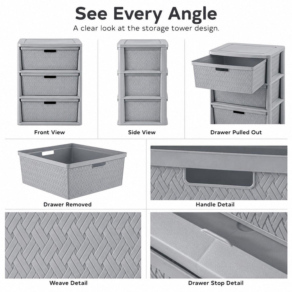 3 Drawer Plastic Storage Organizer F904030
