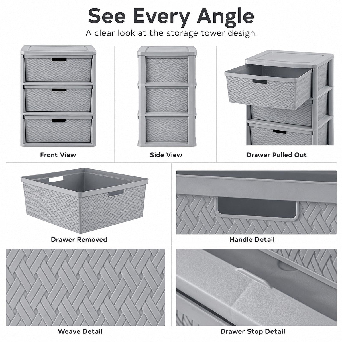 3 Drawer Plastic Storage Organizer F904030
