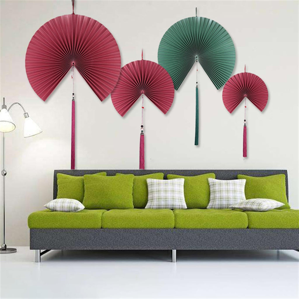 Handmade Hanging Folding Paper Fan Green 32'' G961301