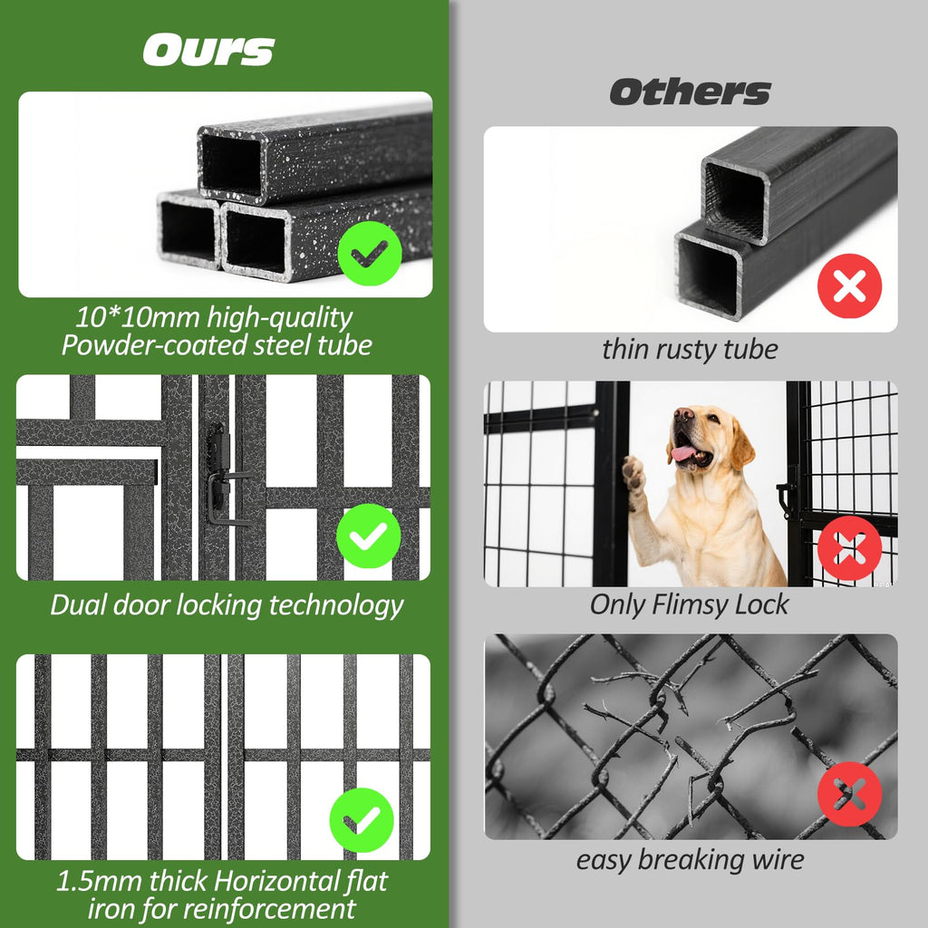 Small Dog Kennel Outdoor Heavy Duty Welded Wire Steel Pet Enclosure L604