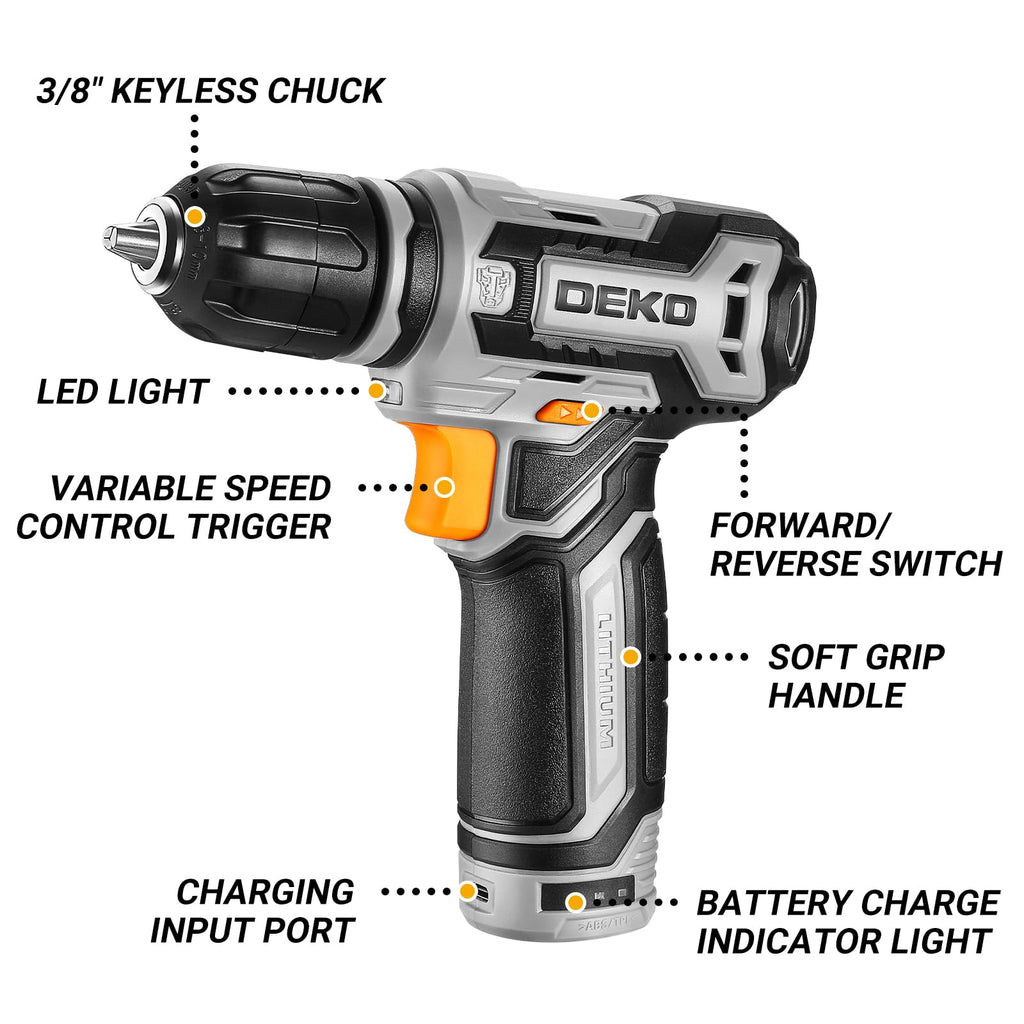 12V Cordless Drill Set with 3/8-inch Keyless Chuck M27839